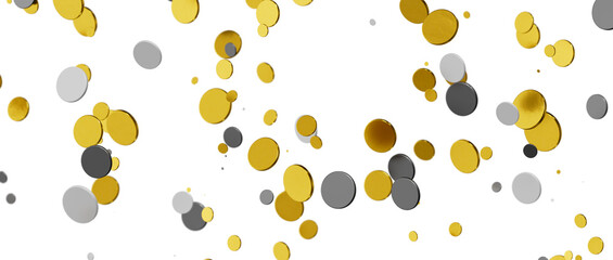 Sprinkle of Success: Spectacular 3D Illustration Showcasing Cascading gold Confetti