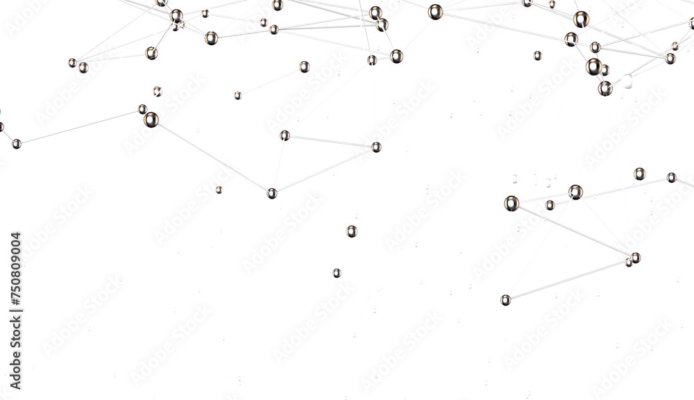 Aufkleber futuristic geometric double data flow background with connecting dots and lines. abstract digital