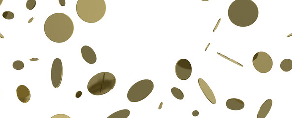 Sprinkle of Success: Spectacular 3D Illustration Showcasing Cascading Gold Confetti