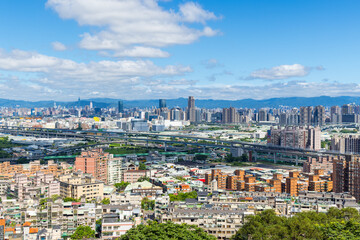 Naklejka premium City skyline in Taipei city