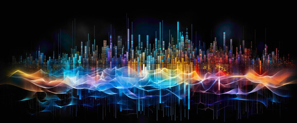 Vivid visualization of stock market movements resembling a pulsating pulse, capturing the essence of market vitality.