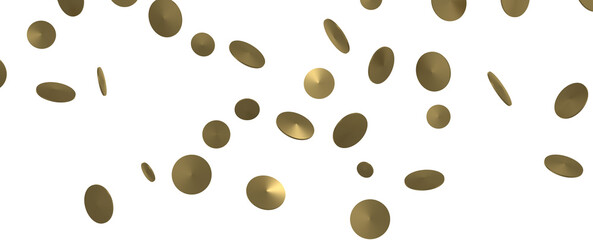 Sprinkle of Success: Spectacular 3D Illustration Showcasing Cascading Gold Confetti