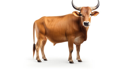 male banteng isolated on white background сreated with Generative Ai