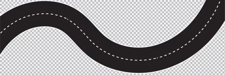 Foto op Canvas Horizontal asphalt road template. Winding road vector illustration. Seamless highway marking  isolated on white background. EPS 10 © Kakal CF ID 4016033