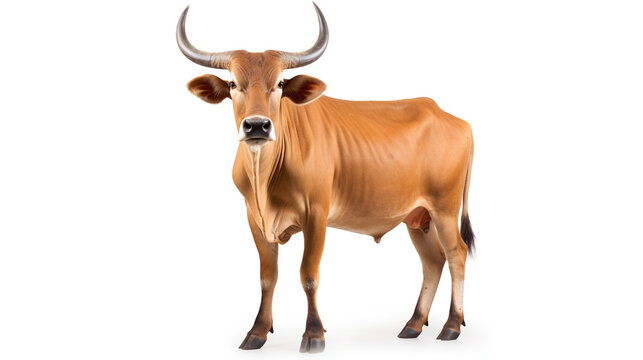 male banteng isolated on white background сreated with Generative Ai