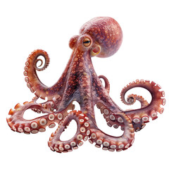 Obraz premium Photo of octopus isolated on transparent background