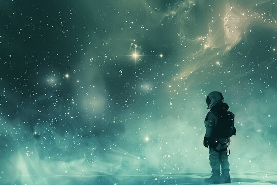 Create digital art inspired by space exploration imagining future missions and distant worlds