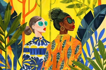 Illustrate sustainable fashion trends focusing on eco-friendly materials and ethical fashion practices