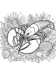 Obraz premium Color the sea lobster