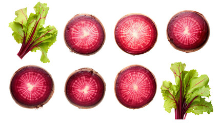 Beetroot Collection: 3D Digital Art Set, Isolated on Transparent Background for Culinary Creations, Fresh Ingredients for Healthy Cooking and Vibrant Kitchen Displays