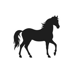 Vector A silhouette of a running horse isolated on white background