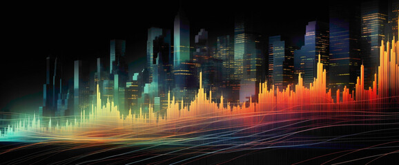 Vivid visualization of stock market movements resembling a pulsating pulse, capturing the essence of market vitality.