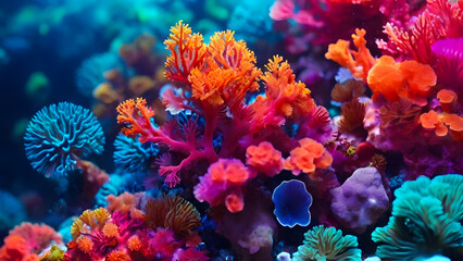 Fototapeta na wymiar Colorful tropical corals in the sea