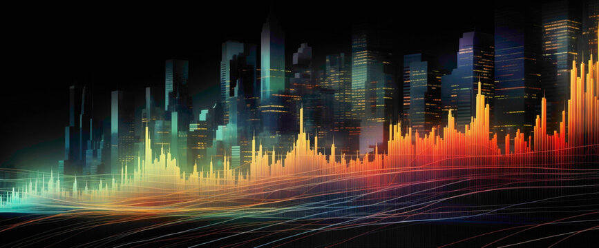 Vivid visualization of stock market movements resembling a pulsating pulse, capturing the essence of market vitality.