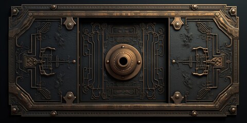 The master key hole. Security, vault, safe keeping concept. keyhole of old door or chest