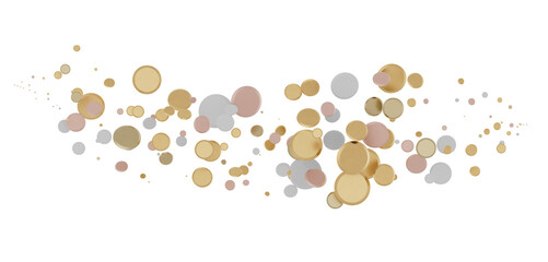 Celestial Celebration: Radiant 3D Illustration of Celestial gold Confetti