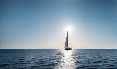 Obraz premium Azure ocean sailboat scene