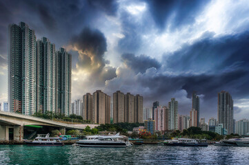 Obraz premium Fishing village in Aberdeen, Hong Kong