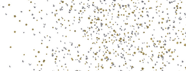 Twinkling Yuletide Skies: Breathtaking 3D Illustration of Falling Christmas Starlights