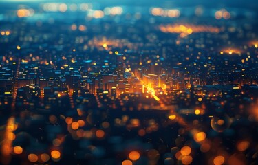 city with lights and lights moving Generative AI