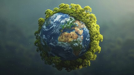 On World Earth Day, celebrate with a shield of animated trees guarding the Earth's borders.