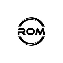 ROM letter logo design with white background in illustrator, cube logo, vector logo, modern alphabet font overlap style. calligraphy designs for logo, Poster, Invitation, etc.
