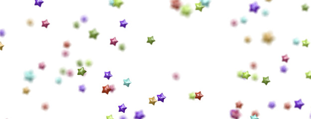 Celestial Splendor Unveiled: 3D Colorful Stars Rain Illustration Enchants