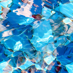 Blue pool with ripples seamless pattern