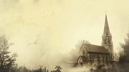 Good Friday border features sepia-toned images showcasing historic churches.