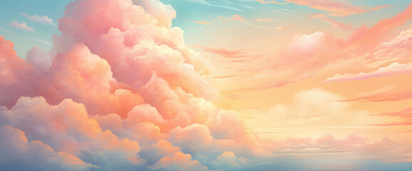 Whimsical gradient sunrise painting the sky with soft hues, creating the cutest and most beautiful...