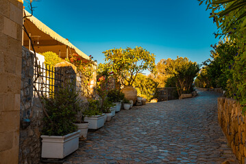 Typical street architecture in the Mediterranean region of Europe.