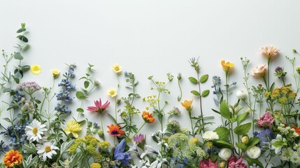 Celebrate World Earth Day with a border of real pressed flowers and leaves, enhancing natural beauty.