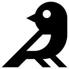 bird icon, simple vector design