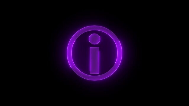 Help desk icon glowing neon purple color animation black background