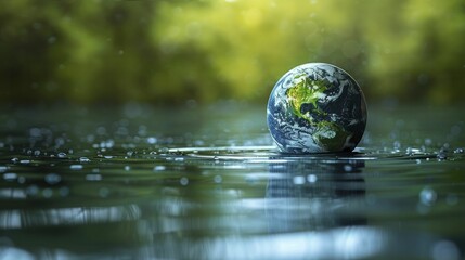 World Earth Day emphasizes global water resources, rivers, and oceans with a focus on environmental protection. - obrazy, fototapety, plakaty