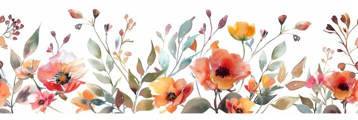 Elegant Floral Watercolor Illustration Generative AI