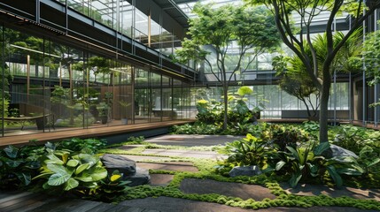 Obraz premium Expertly capture the harmonious connection between work and nature, showcasing the seamless integration of the professional and natural worlds.