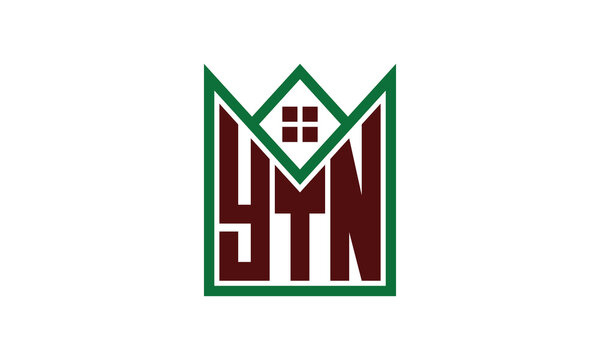 YTN initial letter real estate builders logo design vector. construction, housing, home marker, property, building, apartment, flat, compartment, business, corporate, house rent, rental, commercial