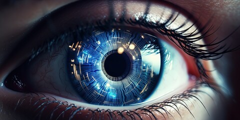 New age of AR / VR vision. AR / VR contact lenses. Digital vision.