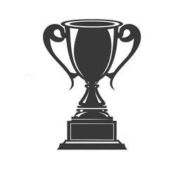 Silhouette trophy winner symbol black color only