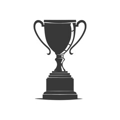 Silhouette trophy winner symbol black color only