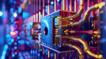 Colorful Abstract Computer Hardware in Close-Up - obrazy, fototapety, plakaty