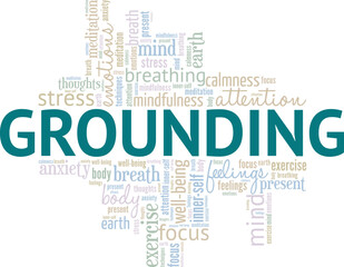 Grounding word cloud conceptual design isolated on white background.