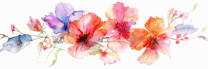 Watercolor Flower on White Background Generative AI