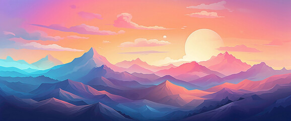 Sunrise gradient bursting with life, infusing graphic designs with a mix of vibrant colors and...