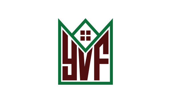YVF initial letter real estate builders logo design vector. construction, housing, home marker, property, building, apartment, flat, compartment, business, corporate, house rent, rental, commercial