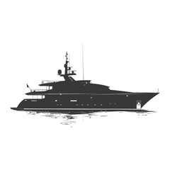 Silhouette yacht or boat black color only