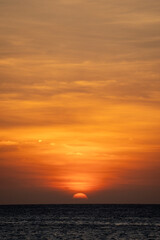 golden sunset in the sea