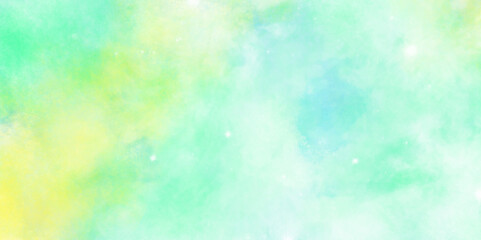 Colorful soft watercolor background. Green blue and yellow background