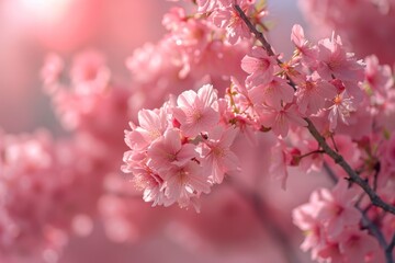 Obraz premium pink cherry blossom in spring